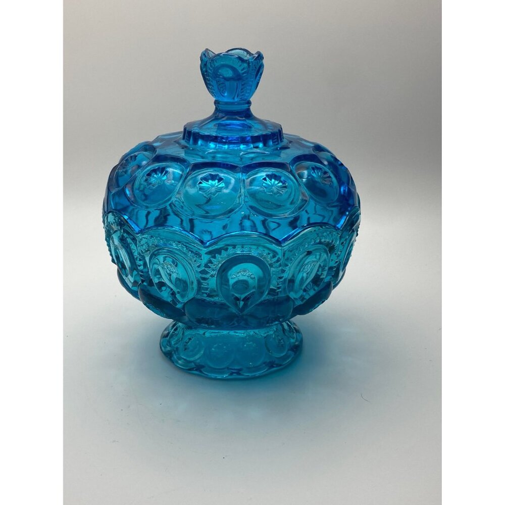 Moon N Star Colonial Blue Compote Lidded - Picture 2 of 6